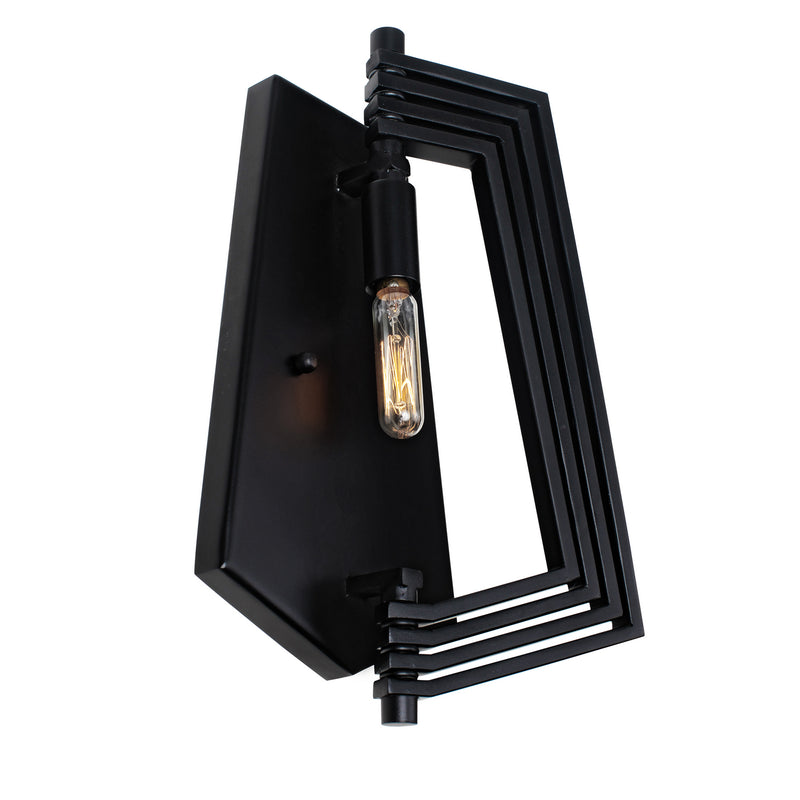 One Light Wall Sconce<br /><span style="color:#4AB0CE;">Entrega: 4-10 dias en USA</span><br /><span style="color:#4AB0CE;font-size:60%;">PREGUNTE POR ENTREGA EN PANAMA</span><br />Collection: Gymnast<br />Finish: Black