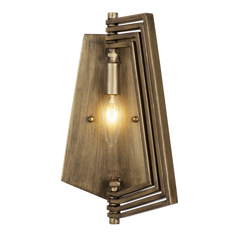 One Light Wall Sconce<br /><span style="color:#4AB0CE;">Entrega: 4-10 dias en USA</span><br /><span style="color:#4AB0CE;font-size:60%;">PREGUNTE POR ENTREGA EN PANAMA</span><br />Collection: Gymnast<br />Finish: Havana Gold