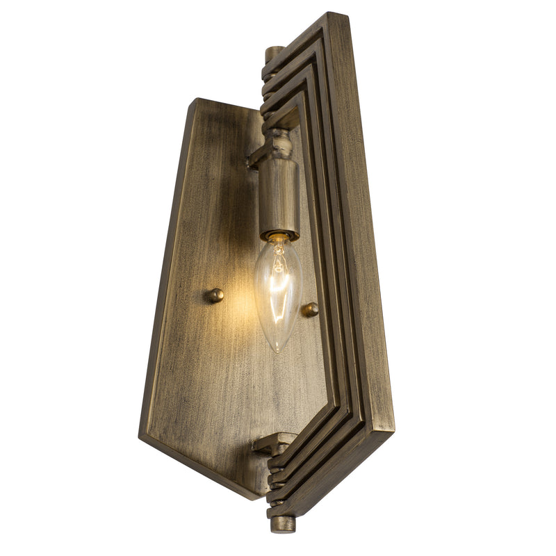 One Light Wall Sconce<br /><span style="color:#4AB0CE;">Entrega: 4-10 dias en USA</span><br /><span style="color:#4AB0CE;font-size:60%;">PREGUNTE POR ENTREGA EN PANAMA</span><br />Collection: Gymnast<br />Finish: Havana Gold