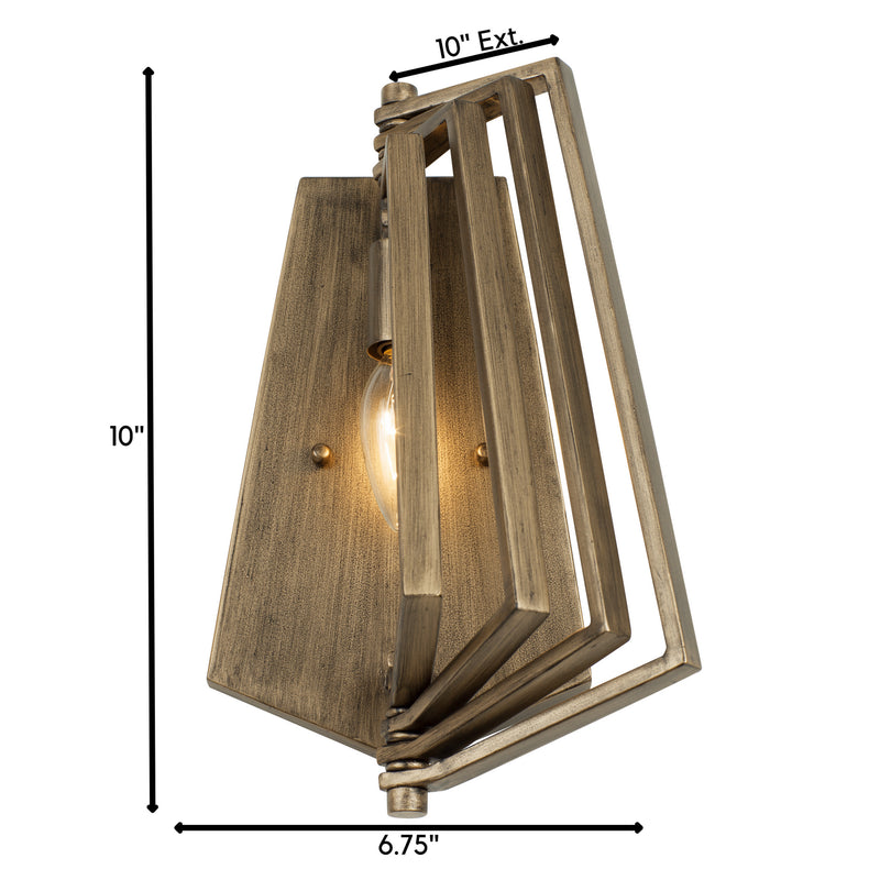 One Light Wall Sconce<br /><span style="color:#4AB0CE;">Entrega: 4-10 dias en USA</span><br /><span style="color:#4AB0CE;font-size:60%;">PREGUNTE POR ENTREGA EN PANAMA</span><br />Collection: Gymnast<br />Finish: Havana Gold