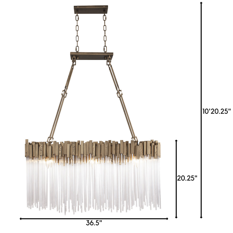 Six Light Linear Pendant<br /><span style="color:#4AB0CE;">Entrega: 4-10 dias en USA</span><br /><span style="color:#4AB0CE;font-size:60%;">PREGUNTE POR ENTREGA EN PANAMA</span><br />Collection: Matrix<br />Finish: Havana Gold