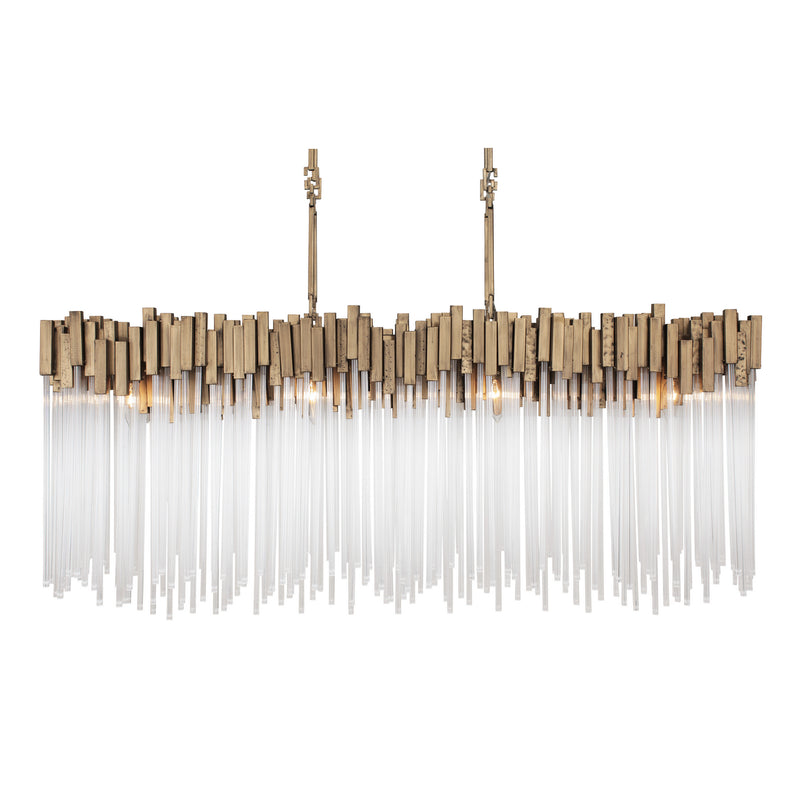 Eight Light Linear Pendant<br /><span style="color:#4AB0CE;">Entrega: 6-7 semanas en USA</span><br /><span style="color:#4AB0CE;font-size:60%;">PREGUNTE POR ENTREGA EN PANAMA</span><br />Collection: Matrix<br />Finish: Havana Gold