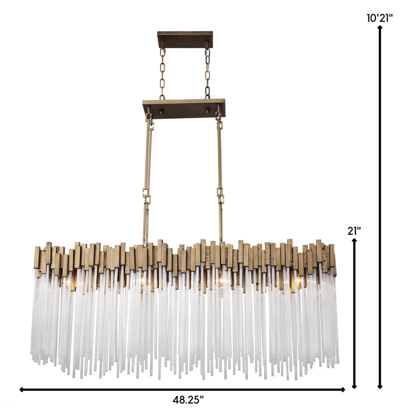 Eight Light Linear Pendant<br /><span style="color:#4AB0CE;">Entrega: 6-7 semanas en USA</span><br /><span style="color:#4AB0CE;font-size:60%;">PREGUNTE POR ENTREGA EN PANAMA</span><br />Collection: Matrix<br />Finish: Havana Gold