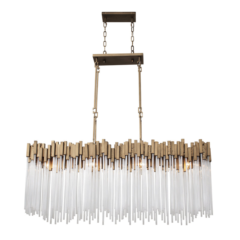 Eight Light Linear Pendant<br /><span style="color:#4AB0CE;">Entrega: 6-7 semanas en USA</span><br /><span style="color:#4AB0CE;font-size:60%;">PREGUNTE POR ENTREGA EN PANAMA</span><br />Collection: Matrix<br />Finish: Havana Gold