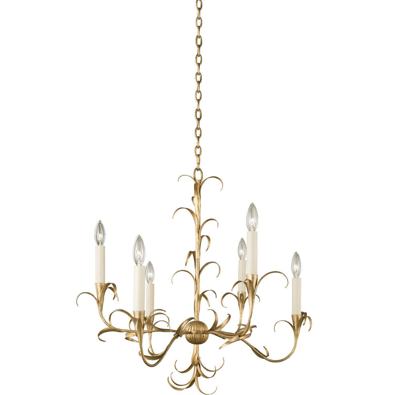 Kalco - 505471OL - Six Light Chandelier - Ainsley - Oxidized Gold Leaf