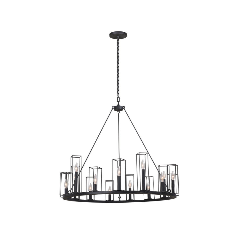 Kalco - 507771BI - 15 Light Chandelier - Allston - Black Iron