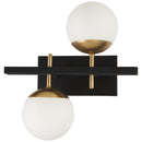 George Kovacs - P1351-618 - Two Light Wall Mount - Alluria - Weathered Black With Autumn Gold
