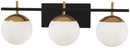 George Kovacs - P1353-618 - Three Light Bath - Alluria - Weathered Black With Autumn Gold