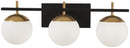 George Kovacs - P1353-618 - Three Light Bath - Alluria - Weathered Black With Autumn Gold