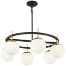 George Kovacs - P1356-618 - Six Light Pendant - Alluria - Weathered Black With Autumn Gold