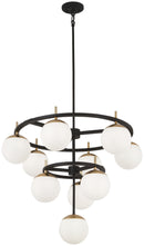 George Kovacs - P1358-618 - Ten Light Chandelier - Alluria - Weathered Black With Autumn Gold