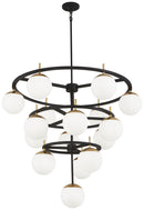 George Kovacs - P1359-618 - 16 Light Chandelier - Alluria - Weathered Black With Autumn Gold