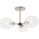 George Kovacs - P1363-619 - Three Light Semi Flush Mount - Nexpo - Brushed Nickel With Black