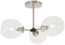 George Kovacs - P1363-619 - Three Light Semi Flush Mount - Nexpo - Brushed Nickel With Black