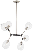 George Kovacs - P1366-619 - Six Light Pendant - Nexpo - Brushed Nickel With Black