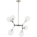 George Kovacs - P1366-619 - Six Light Pendant - Nexpo - Brushed Nickel With Black