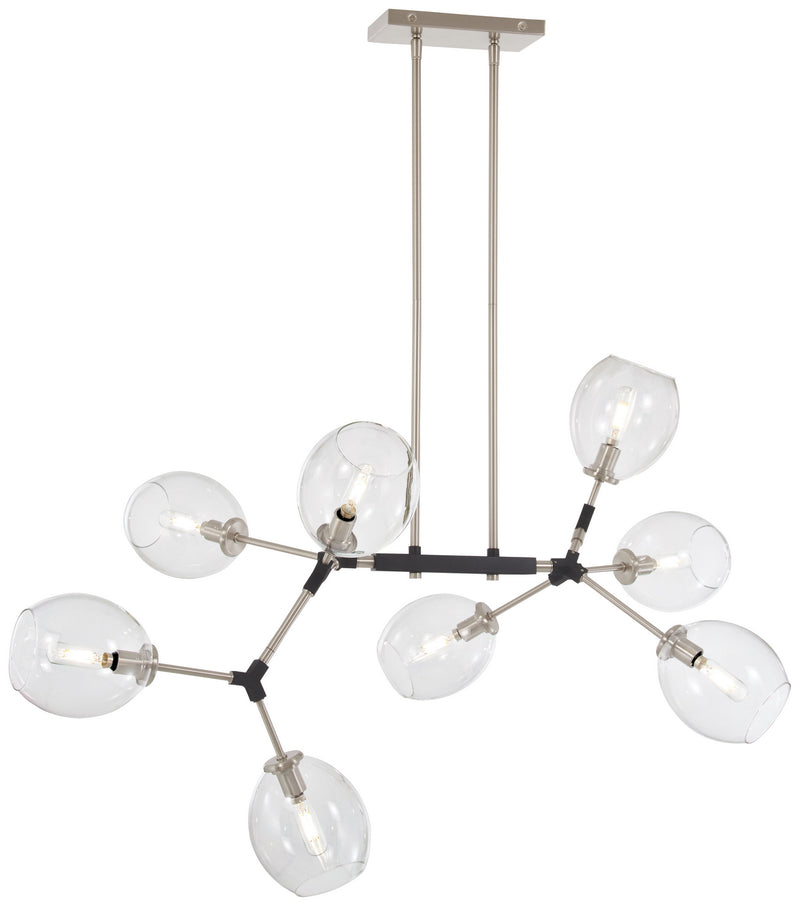 George Kovacs - P1368-619 - Eight Light Chandelier - Nexpo - Brushed Nickel With Black
