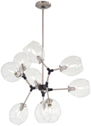 George Kovacs - P1369-619 - Nine Light Chandelier - Nexpo - Brushed Nickel W/Black Accents