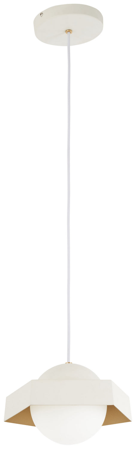 George Kovacs - P1390-044G-L - LED Mini Pendant - Five-O - Textured White Exterior with Gold Leaf Interior