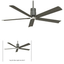 Minka Aire - F684L-GI/BN - 60"Ceiling Fan - Clean - Grey Iron With Brushed Nickel