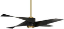 Minka Aire - F903L-SBR/MBK - 64"Ceiling Fan - Artemis IV - Soft Brass With Matte Black Blades