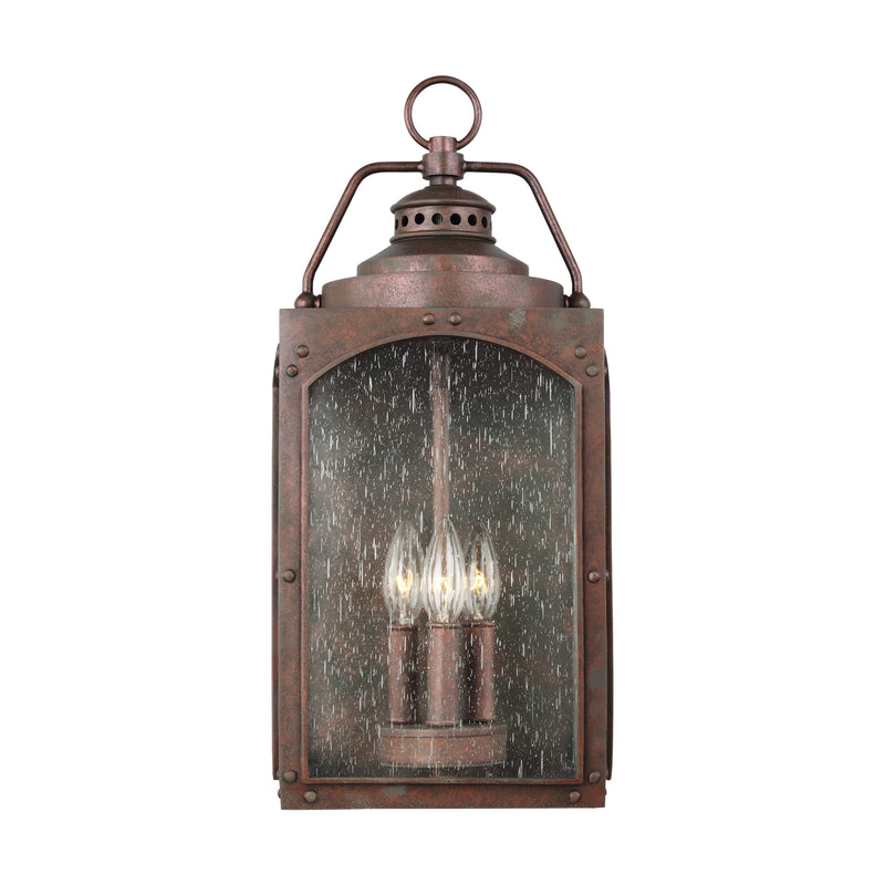 Three Light Outdoor Wall Lantern<br /><span style="color:#4AB0CE;">Entrega: 4-10 dias en USA</span><br /><span style="color:#4AB0CE;font-size:60%;">PREGUNTE POR ENTREGA EN PANAMA</span><br />Collection: Randhurst<br />Finish: Copper Oxide