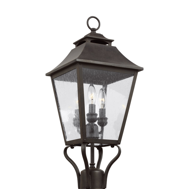 Three Light Post Lantern<br /><span style="color:#4AB0CE;">Entrega: 4-10 dias en USA</span><br /><span style="color:#4AB0CE;font-size:60%;">PREGUNTE POR ENTREGA EN PANAMA</span><br />Collection: Galena<br />Finish: Sable