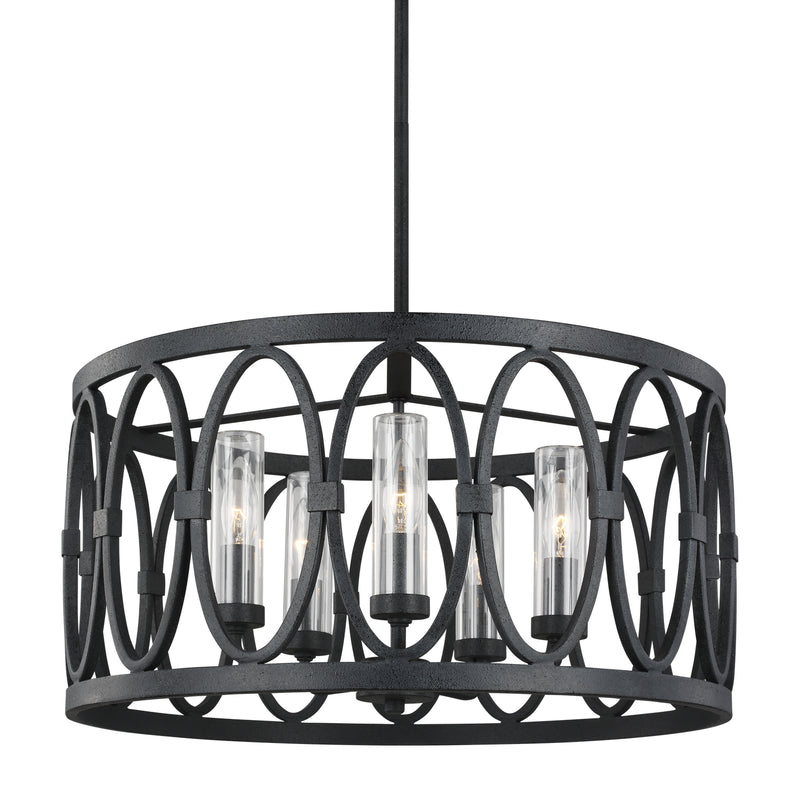 Five Light Outdoor Chandelier<br /><span style="color:#4AB0CE;">Entrega: 4-10 dias en USA</span><br /><span style="color:#4AB0CE;font-size:60%;">PREGUNTE POR ENTREGA EN PANAMA</span><br />Collection: Patrice<br />Finish: Dark Weathered Zinc