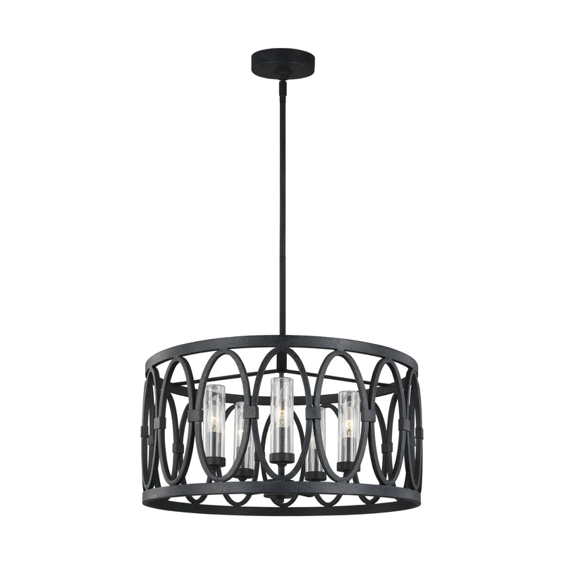 Five Light Outdoor Chandelier<br /><span style="color:#4AB0CE;">Entrega: 4-10 dias en USA</span><br /><span style="color:#4AB0CE;font-size:60%;">PREGUNTE POR ENTREGA EN PANAMA</span><br />Collection: Patrice<br />Finish: Dark Weathered Zinc