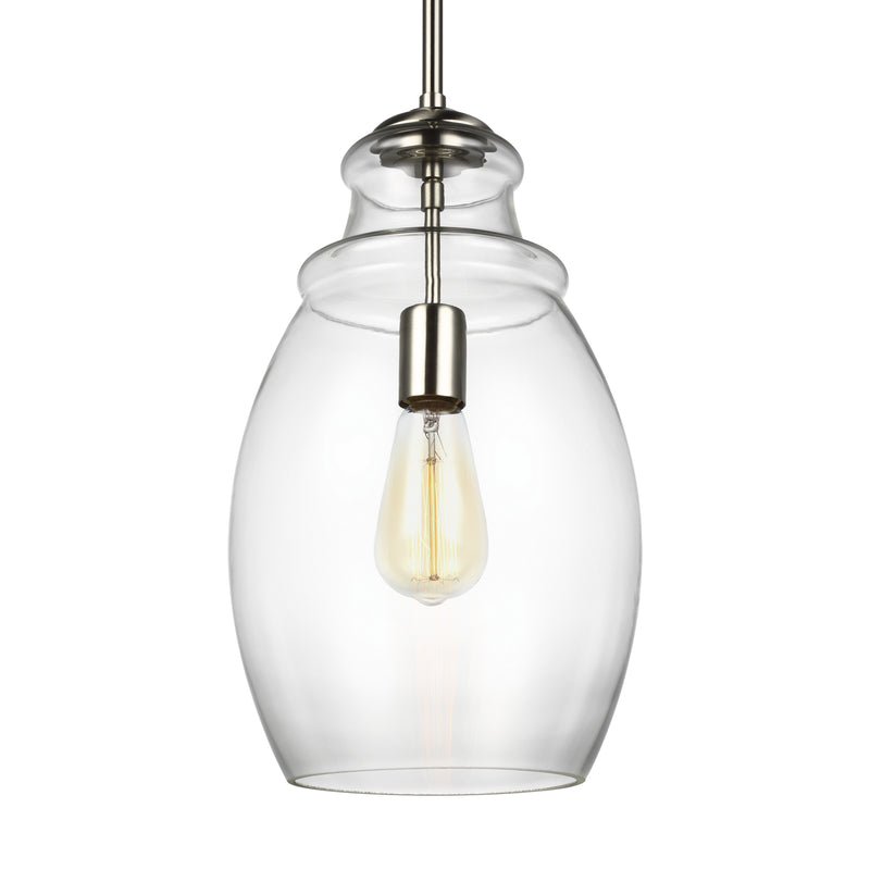 One Light Pendant<br /><span style="color:#4AB0CE;">Entrega: 4-10 dias en USA</span><br /><span style="color:#4AB0CE;font-size:60%;">PREGUNTE POR ENTREGA EN PANAMA</span><br />Collection: Marino<br />Finish: Satin Nickel