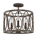 Three Light Semi-Flush Mount<br /><span style="color:#4AB0CE;">Entrega: 4-10 dias en USA</span><br /><span style="color:#4AB0CE;font-size:60%;">PREGUNTE POR ENTREGA EN PANAMA</span><br />Collection: Patrice<br />Finish: Deep Abyss