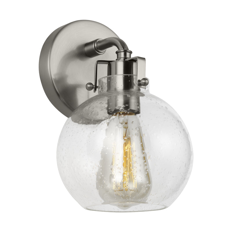 One Light Wall Sconce<br /><span style="color:#4AB0CE;">Entrega: 4-10 dias en USA</span><br /><span style="color:#4AB0CE;font-size:60%;">PREGUNTE POR ENTREGA EN PANAMA</span><br />Collection: Clara<br />Finish: Satin Nickel