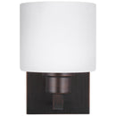 One Light Wall / Bath Sconce<br /><span style="color:#4AB0CE;">Entrega: 4-10 dias en USA</span><br /><span style="color:#4AB0CE;font-size:60%;">PREGUNTE POR ENTREGA EN PANAMA</span><br />Collection: Canfield<br />Finish: Bronze