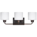 Three Light Wall / Bath<br /><span style="color:#4AB0CE;">Entrega: 4-10 dias en USA</span><br /><span style="color:#4AB0CE;font-size:60%;">PREGUNTE POR ENTREGA EN PANAMA</span><br />Collection: Canfield<br />Finish: Bronze