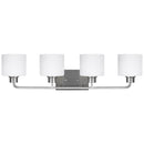 Four Light Wall / Bath<br /><span style="color:#4AB0CE;">Entrega: 4-10 dias en USA</span><br /><span style="color:#4AB0CE;font-size:60%;">PREGUNTE POR ENTREGA EN PANAMA</span><br />Collection: Canfield<br />Finish: Brushed Nickel