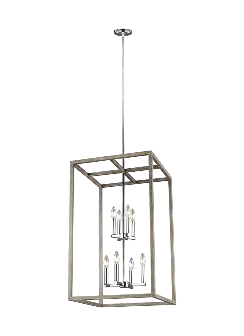 Eight Light Hall / Foyer Pendant<br /><span style="color:#4AB0CE;">Entrega: 4-10 dias en USA</span><br /><span style="color:#4AB0CE;font-size:60%;">PREGUNTE POR ENTREGA EN PANAMA</span><br />Collection: Moffet Street<br />Finish: Washed Pine