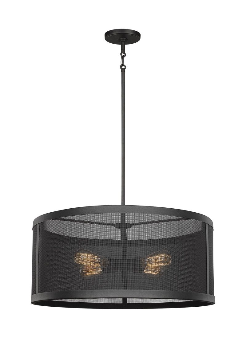 Four Light Pendant<br /><span style="color:#4AB0CE;">Entrega: 4-10 dias en USA</span><br /><span style="color:#4AB0CE;font-size:60%;">PREGUNTE POR ENTREGA EN PANAMA</span><br />Collection: Gereon<br />Finish: Black