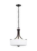 Three Light Pendant<br /><span style="color:#4AB0CE;">Entrega: 4-10 dias en USA</span><br /><span style="color:#4AB0CE;font-size:60%;">PREGUNTE POR ENTREGA EN PANAMA</span><br />Collection: Canfield<br />Finish: Bronze