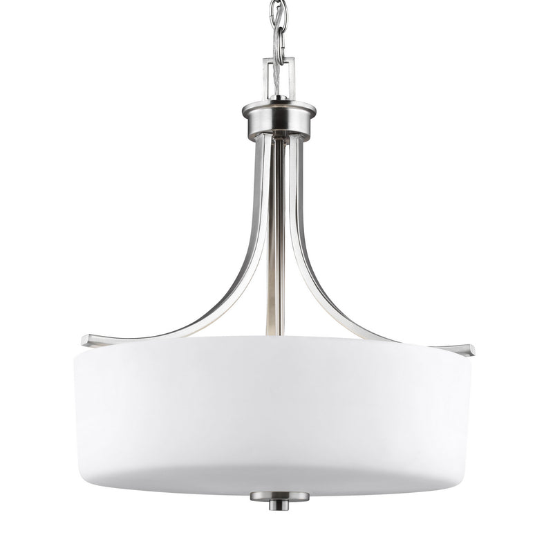 Generation Lighting - 6528803-962 - Three Light Pendant - Canfield - Brushed Nickel