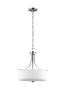 Three Light Pendant<br /><span style="color:#4AB0CE;">Entrega: 4-10 dias en USA</span><br /><span style="color:#4AB0CE;font-size:60%;">PREGUNTE POR ENTREGA EN PANAMA</span><br />Collection: Canfield<br />Finish: Brushed Nickel