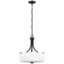 Three Light Pendant<br /><span style="color:#4AB0CE;">Entrega: 4-10 dias en USA</span><br /><span style="color:#4AB0CE;font-size:60%;">PREGUNTE POR ENTREGA EN PANAMA</span><br />Collection: Canfield<br />Finish: Bronze