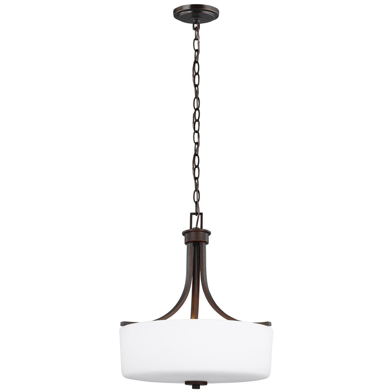 Three Light Pendant<br /><span style="color:#4AB0CE;">Entrega: 4-10 dias en USA</span><br /><span style="color:#4AB0CE;font-size:60%;">PREGUNTE POR ENTREGA EN PANAMA</span><br />Collection: Canfield<br />Finish: Bronze