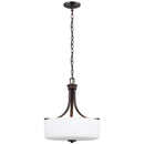 Three Light Pendant<br /><span style="color:#4AB0CE;">Entrega: 4-10 dias en USA</span><br /><span style="color:#4AB0CE;font-size:60%;">PREGUNTE POR ENTREGA EN PANAMA</span><br />Collection: Canfield<br />Finish: Bronze