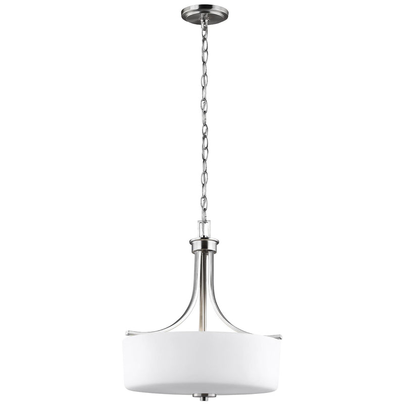 Three Light Pendant<br /><span style="color:#4AB0CE;">Entrega: 4-10 dias en USA</span><br /><span style="color:#4AB0CE;font-size:60%;">PREGUNTE POR ENTREGA EN PANAMA</span><br />Collection: Canfield<br />Finish: Brushed Nickel