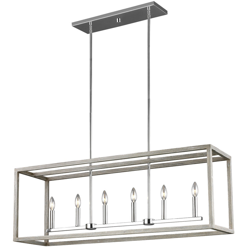 Six Light Island Pendant<br /><span style="color:#4AB0CE;">Entrega: 4-10 dias en USA</span><br /><span style="color:#4AB0CE;font-size:60%;">PREGUNTE POR ENTREGA EN PANAMA</span><br />Collection: Moffet Street<br />Finish: Washed Pine