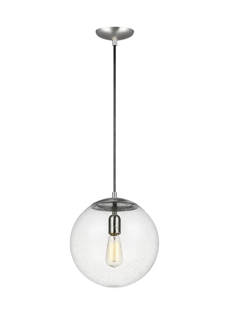 One Light Pendant<br /><span style="color:#4AB0CE;">Entrega: 4-10 dias en USA</span><br /><span style="color:#4AB0CE;font-size:60%;">PREGUNTE POR ENTREGA EN PANAMA</span><br />Collection: Leo - Hanging Globe<br />Finish: Satin Aluminum