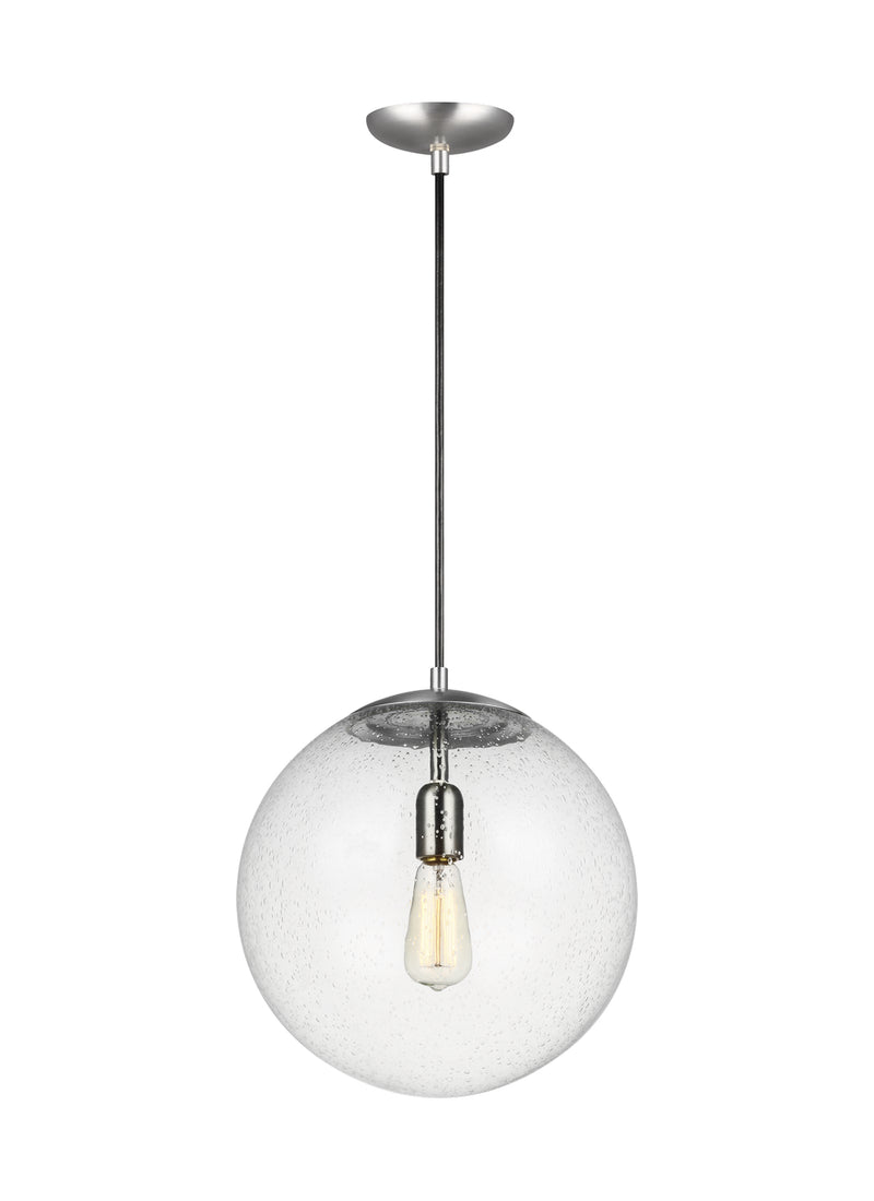 One Light Pendant<br /><span style="color:#4AB0CE;">Entrega: 4-10 dias en USA</span><br /><span style="color:#4AB0CE;font-size:60%;">PREGUNTE POR ENTREGA EN PANAMA</span><br />Collection: Leo - Hanging Globe<br />Finish: Satin Aluminum