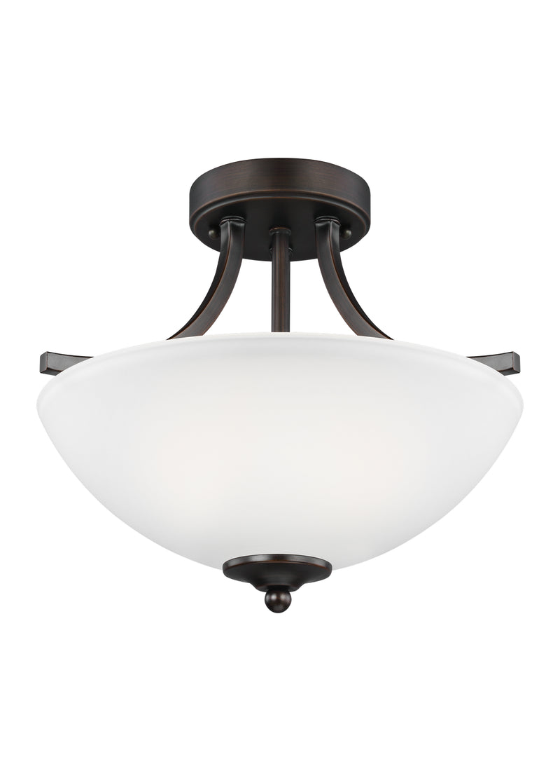 Two Light Semi-Flush Convertible Pendant<br /><span style="color:#4AB0CE;">Entrega: 4-10 dias en USA</span><br /><span style="color:#4AB0CE;font-size:60%;">PREGUNTE POR ENTREGA EN PANAMA</span><br />Collection: Geary<br />Finish: Bronze