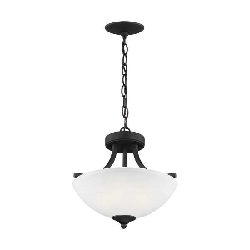 Generation Lighting - 7716502-112 - Two Light Semi-Flush Convertible Pendant - Geary - Midnight Black