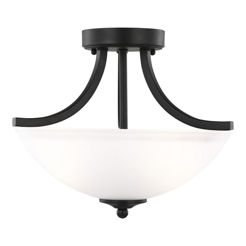 Two Light Semi-Flush Convertible Pendant<br /><span style="color:#4AB0CE;">Entrega: 17-18 semanas en USA</span><br /><span style="color:#4AB0CE;font-size:60%;">PREGUNTE POR ENTREGA EN PANAMA</span><br />Collection: Geary<br />Finish: Midnight Black